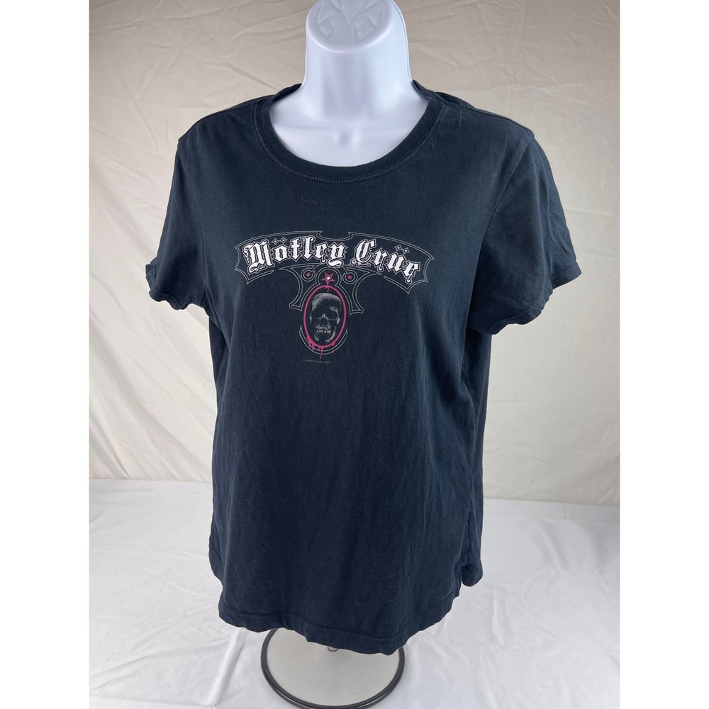 Motley Crue 2006 Tour Graphic T-Shirt Black Cotton Skull Logo XL XLARGE